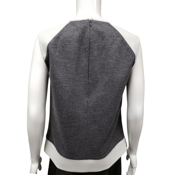 DEREK LAM Gold White Colorblock Gray Wool Blend Lace Vest Sweater Size 6 IT 42 - Picture 3 of 6
